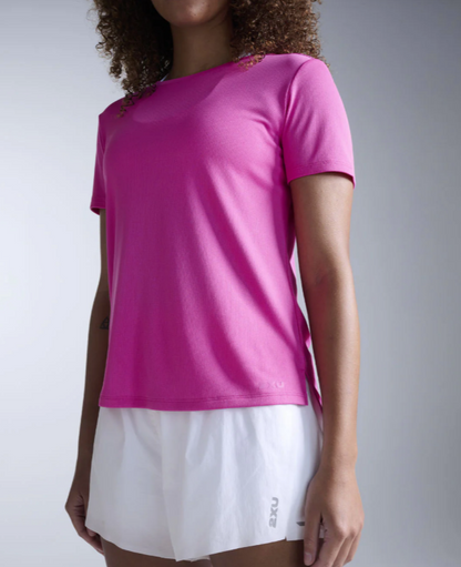 2XU Womens Aero Tee - Rose Violet/Rose Reflective