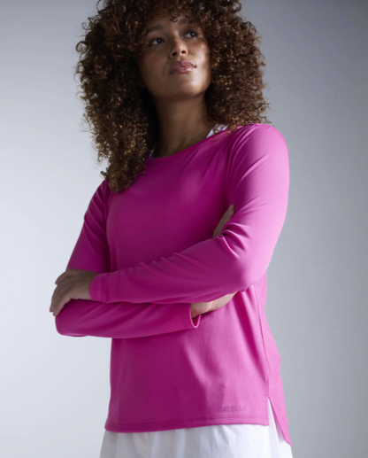 2XU Womens Aero Long Sleeve Tee - Rose Violet/Rose Reflective