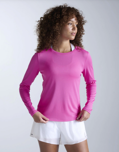 2XU Womens Aero Long Sleeve Tee - Rose Violet/Rose Reflective