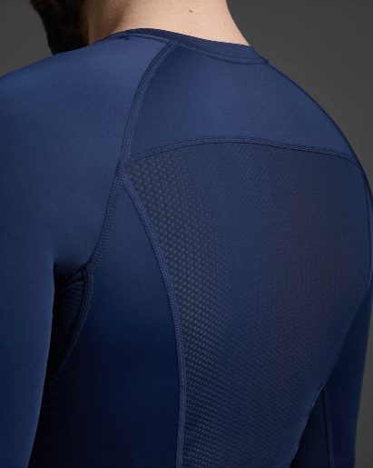 2XU Mens Core Compression Long Sleeve Top - Navy/No Logo