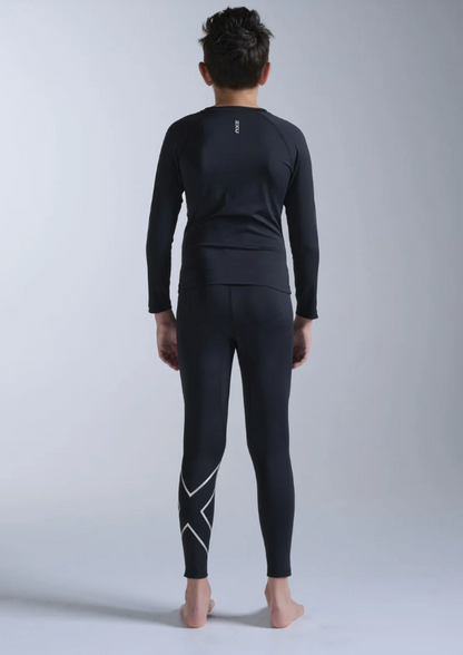 2XU Boys Core Compression Tights - Black/Silver