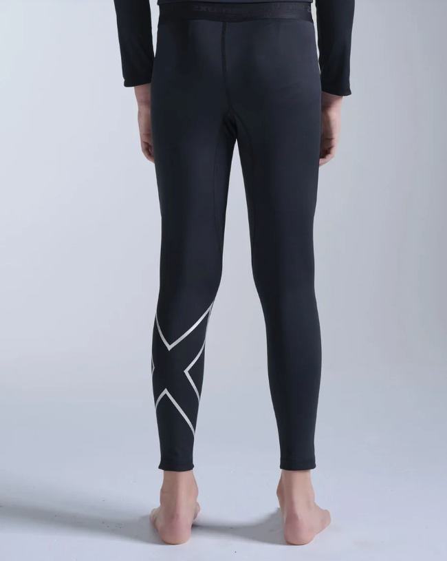 2XU Boys Core Compression Tights - Black/Silver