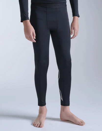 2XU Boys Core Compression Tights - Black/Silver