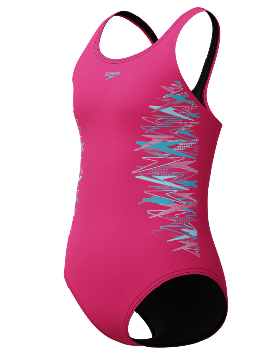 Speedo Girls Placement Muscleback - Pink/Blue