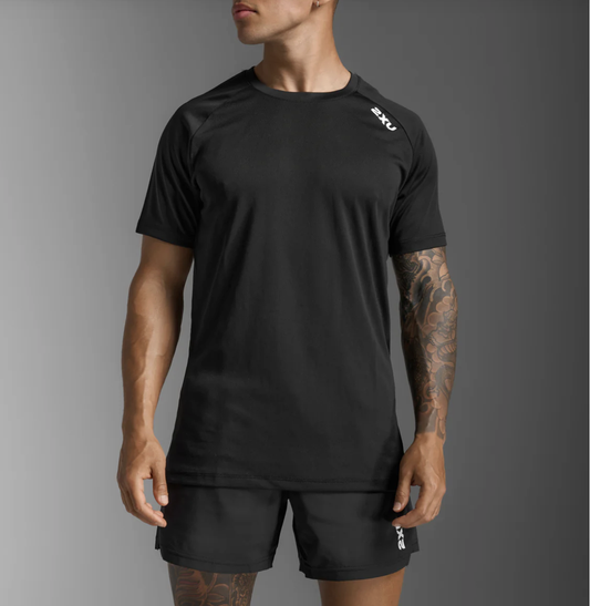2XU Mens Aspire Tee - Black/White
