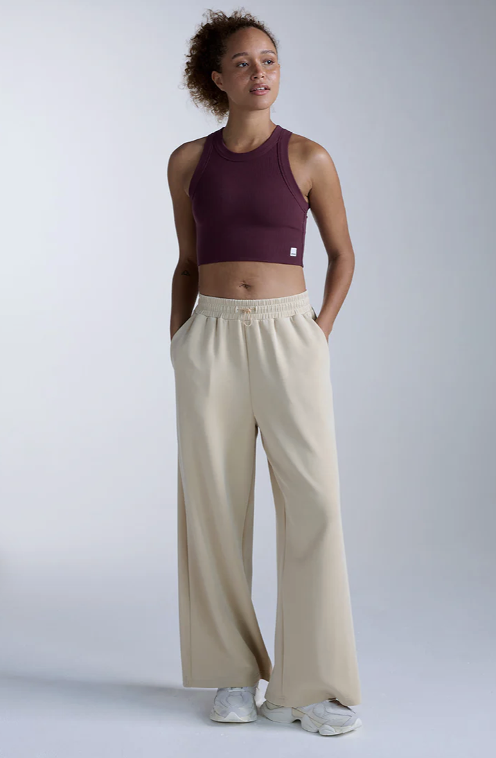 2XU Womens Wonderluxe SandWashed Wide Pants - Mojave Desert/White