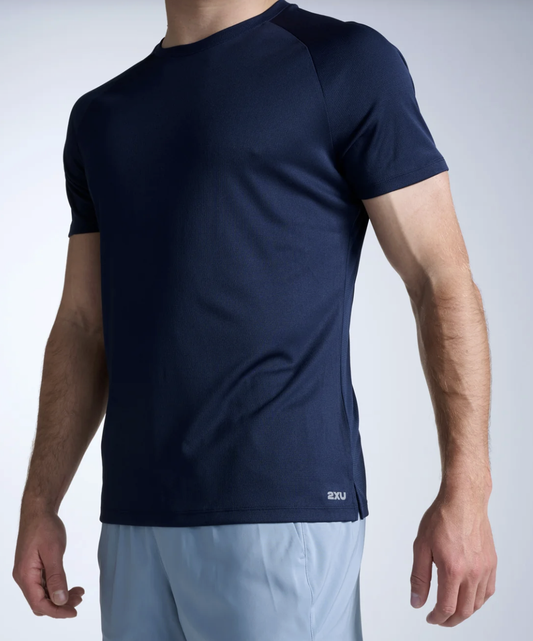 2XU Mens Aero Tee - Midnight/Silver Reflective
