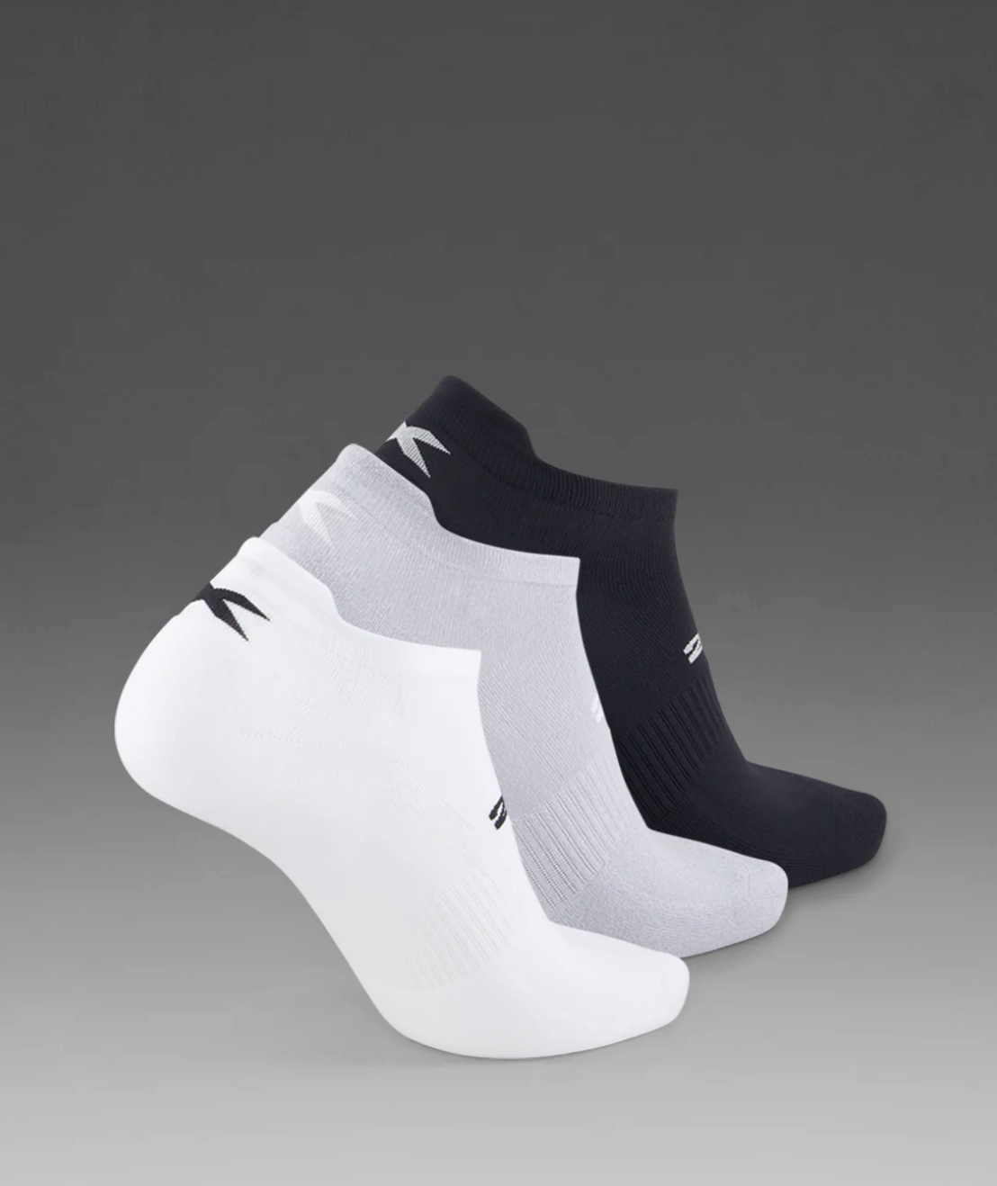 2XU Ankle Socks 3 Pack - Black/White/Grey