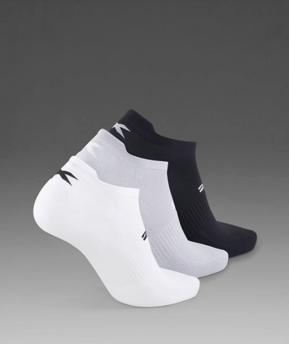 2XU Ankle Socks 3 Pack - Black/White/Grey