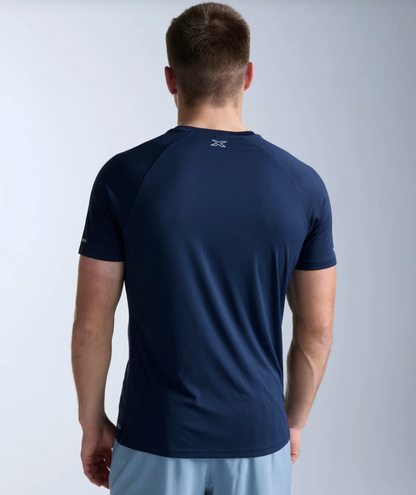 2XU Mens Aero Tee - Midnight/Silver Reflective