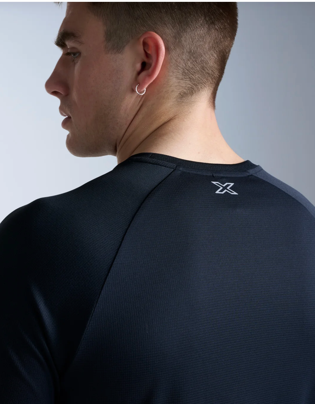 2XU Mens Aero  Tee - Black/Silver Reflective