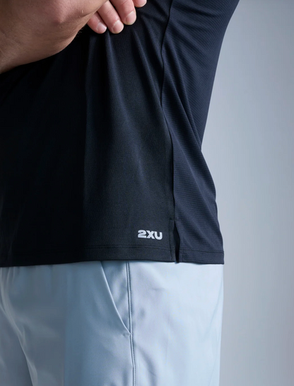 2XU Mens Aero  Tee - Black/Silver Reflective