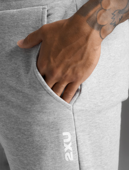 2XU Mens Aspire Trackpant-  Grey Marle/White