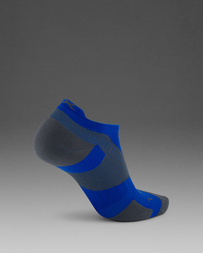 2XU Vectr Light Cushion No Show Socks - Vibrant Blue/Grey
