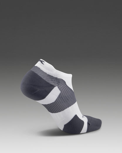 2XU Vectr Light Cushion No Show Socks - White/Grey