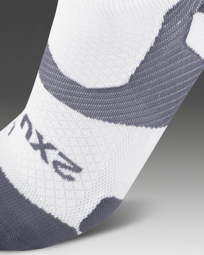2XU Vectr Light Cushion No Show Socks - White/Grey