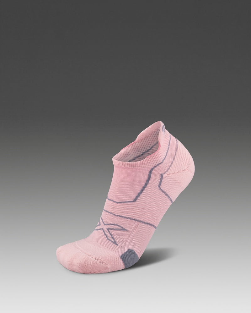 2XU Vectr Cushion No Show Socks - Dusty Pink/Grey