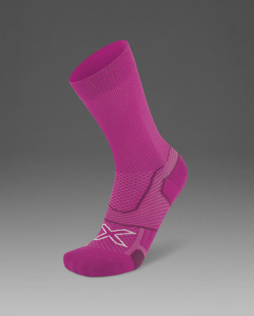2XU Vectr Cushion Crew Socks - Hyper Violet/White