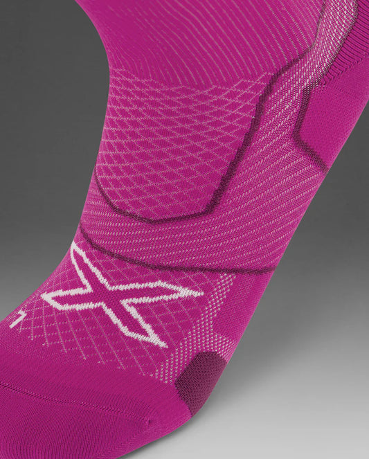 2XU Vectr Cushion Crew Socks - Hyper Violet/White