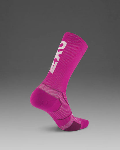 2XU Vectr Cushion Crew Socks - Hyper Violet/White