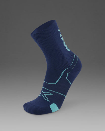 2XU Vectr Cushion Crew Socks - Midnight/Retro Blue