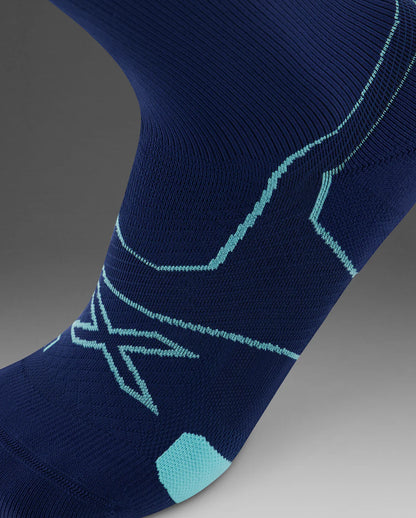 2XU Vectr Cushion Crew Socks - Midnight/Retro Blue