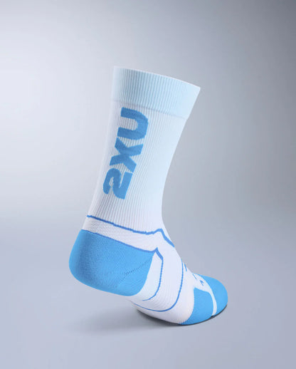 2XU Vectr Cushion Crew Socks - Moonstone/Silver Blue