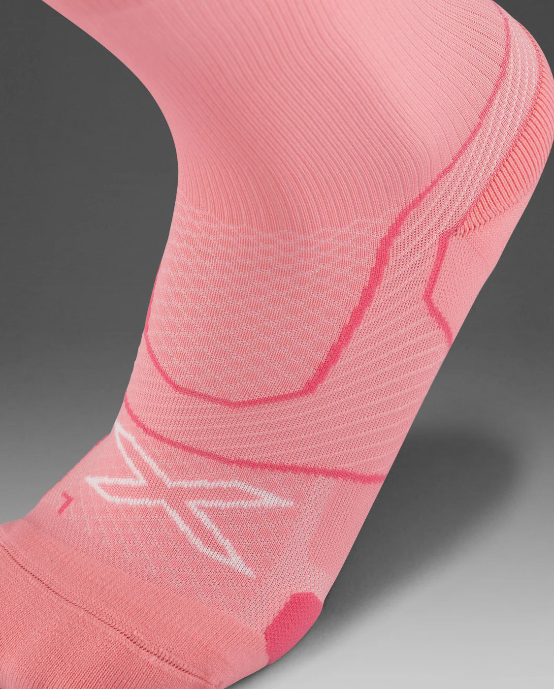 2XU Vectr Cushion Crew Socks - Pink Glow/White