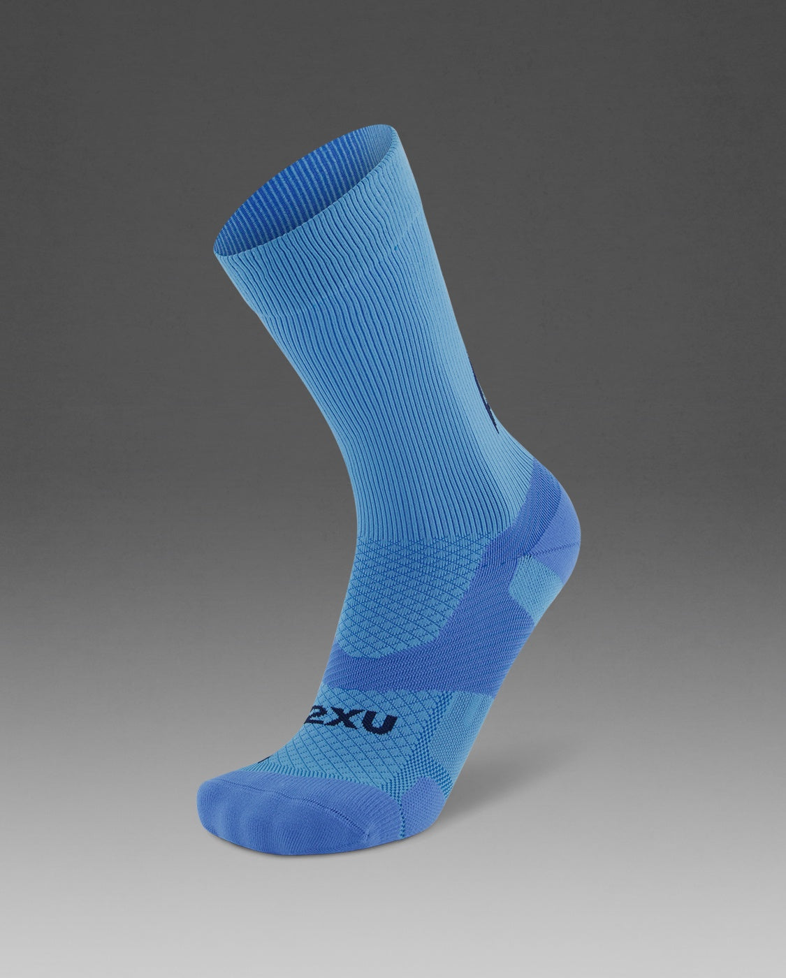 2XU Vectr Light Cushion Crew Socks - Retro Blue/Azure Blue