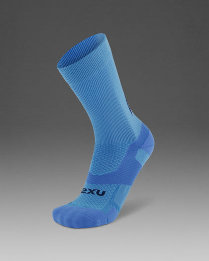 2XU Vectr Light Cushion Crew Socks - Retro Blue/Azure Blue