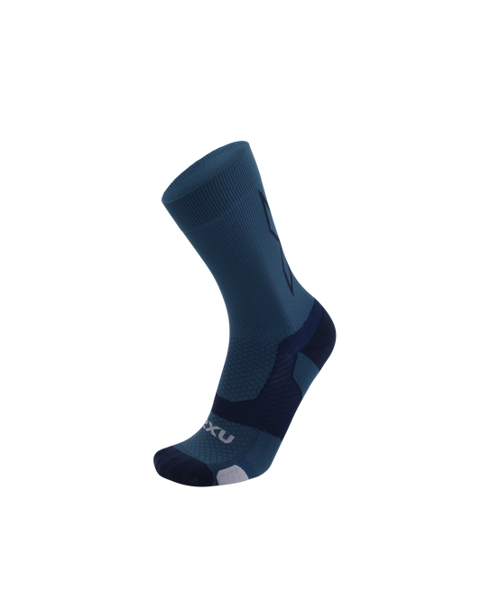 2XU Vectr Light Cushion Crew Socks - Indigo/Midnight