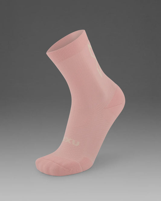 2XU Vectr Light Cushion Crew Socks - Pink Frost/White