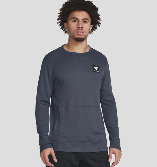 Under Armour Men's Project Rock Aunthentic Crew - Downpour Gray/Black