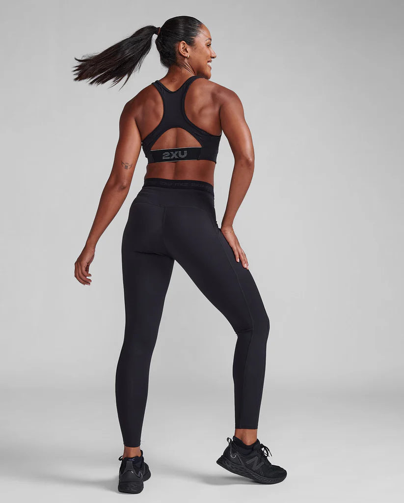 2XU Womens Form Stash Hi-Rise Compression Tights - Black/Black