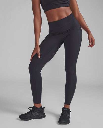 2XU Womens Form Stash Hi-Rise Compression Tights - Black/Black