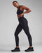2XU Womens Form Stash Hi-Rise Compression Tights - Black/Black