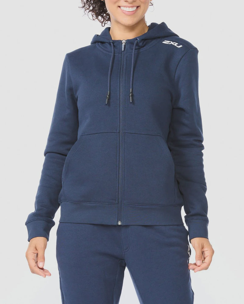 2XU Womens Aspire Full Zip Hoodie - Midnight/White