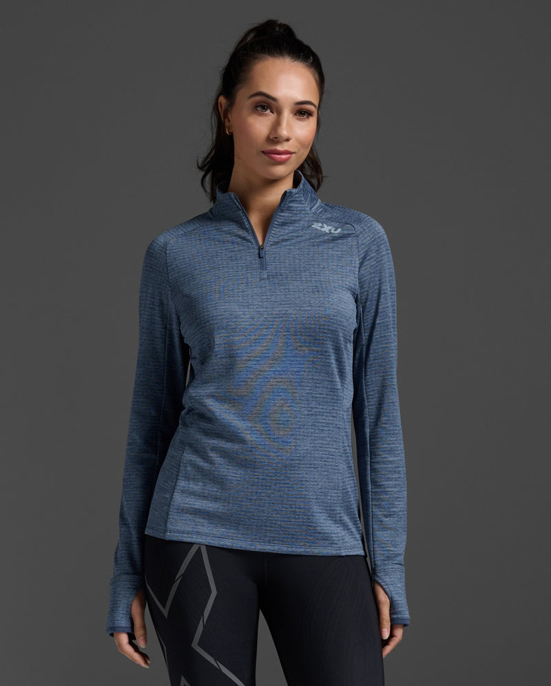 2XU Womens Ignition 1/4 Zip - Indigo/Halogen Reflective