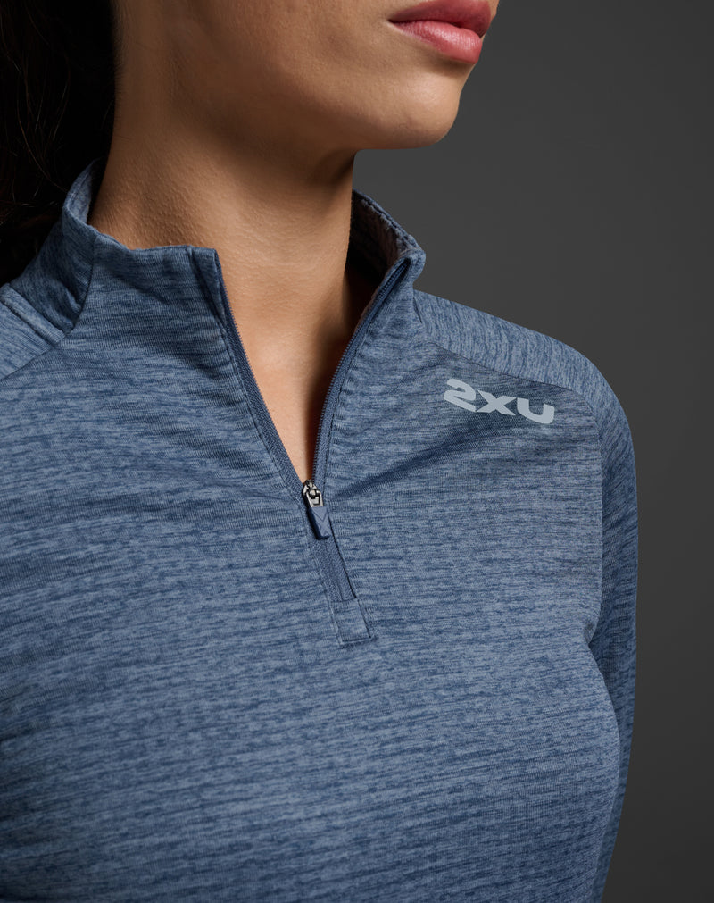 2XU Womens Ignition 1/4 Zip - Indigo/Halogen Reflective