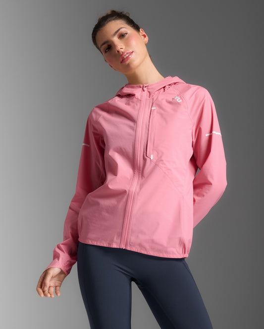 2XU Womens Ignition Shield Waterproof Jacket - Pink Glow/White Reflective
