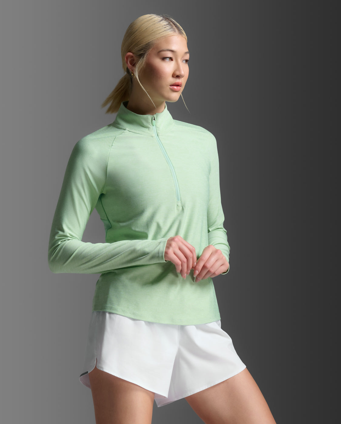 2XU Womens Aero 1/2 Zip - Mint