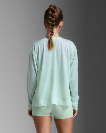 2XU Womens Relight Long Sleeve Top - Digital Mint/White