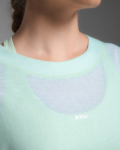 2XU Womens Relight Long Sleeve Top - Digital Mint/White