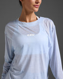 2XU Womens Relight Long Sleeve Top - Halogen/White