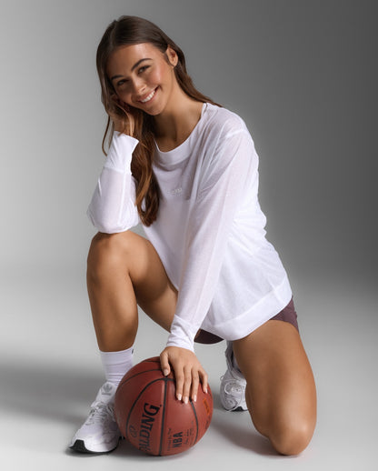 2XU Womens Relight Long Sleeve Top - White