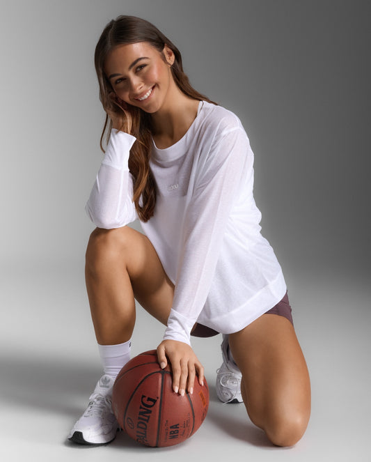 2XU Womens Relight Long Sleeve Top - White