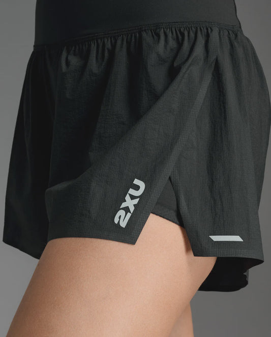 2XU Womens Aero Hi-Rise 3 Inch Shorts Black