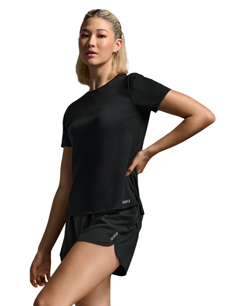 2XU Womens Aero Tee - Black/Silver Reflective