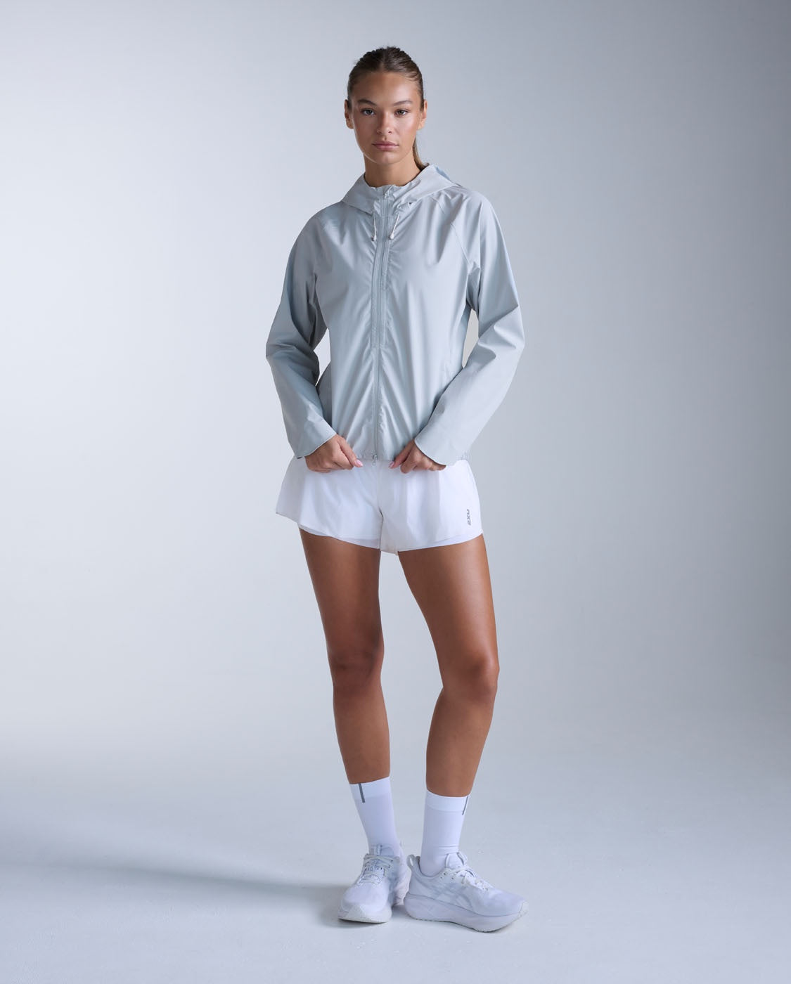2XU Womens Ignition Shield Waterproof Jacket - Harbor Mist/Silver Reflective