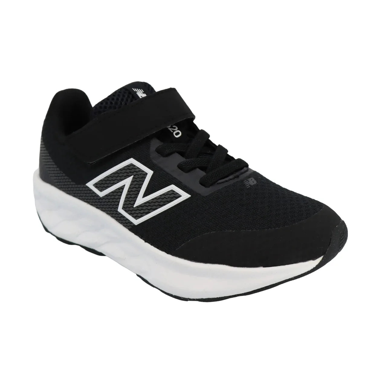 New Balance Kids 520 Bungee Lace with Hook & Loop - Black/White
